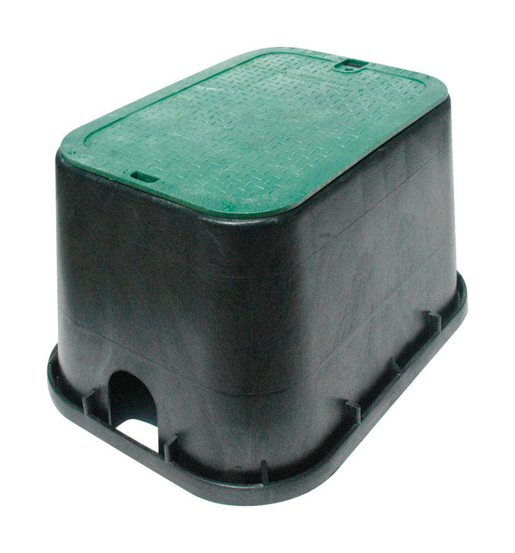 NDS 21 in. W X 12-1/4 in. H Rectangular Valve Box with Overlapping Cover Black/Green