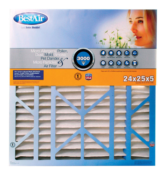 BestAir 24 in. W X 25 in. H X 5 in. D 13 MERV Pleated Air Filter 1 pk