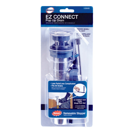 Danco EZ Connect 1-1/4 in. D Nickel Pop-Up Lavatory Drain