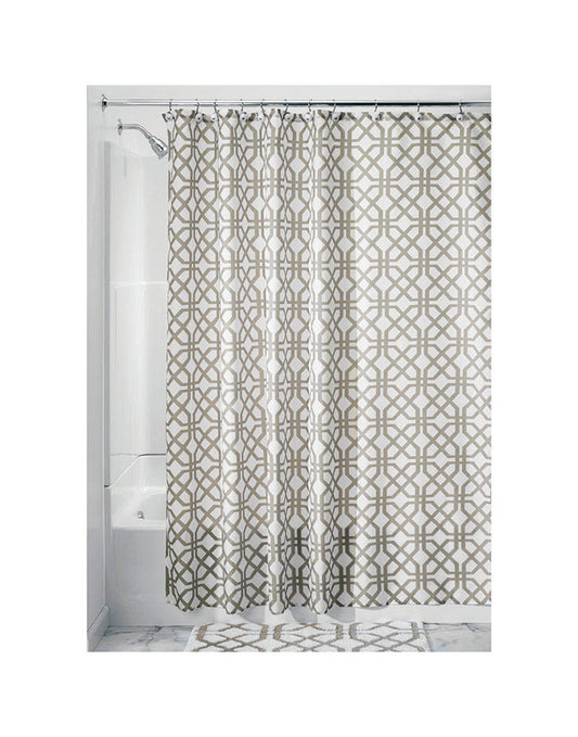 iDesign 72 in. H X 72 in. W Beige Trellis Shower Curtain Polyester