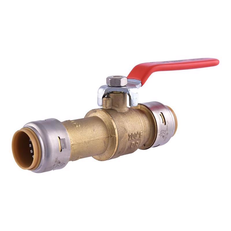 SharkBite 3/4 in. Brass Push Fit Slip Ball Valve Full Port Lever For Potable Water