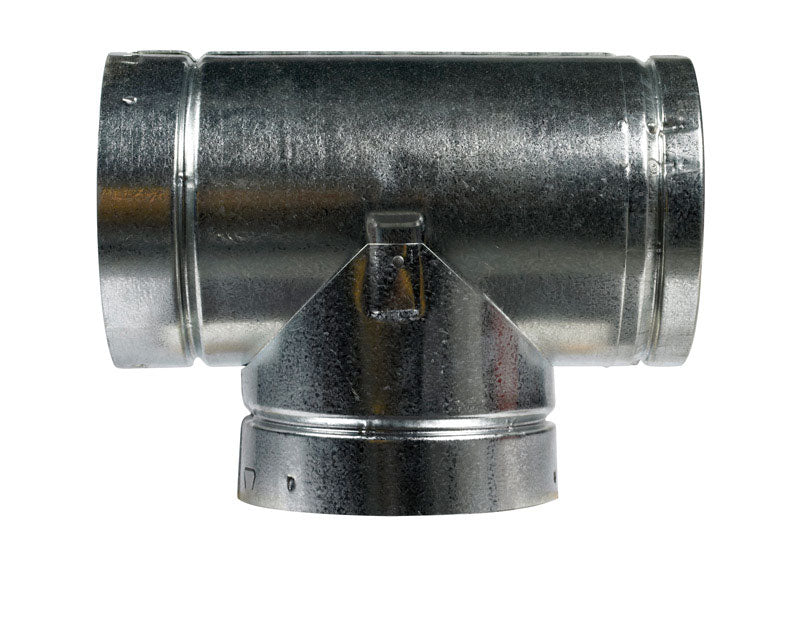 Selkirk 6 in. X 6 in. X 6 in. Aluminum/Galvanized Steel Stove Pipe Tee Cap Flow Tee