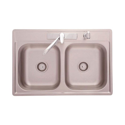 Kindred Creemore Stainless Steel Top Mount 33 in. W X 22 in. L Double Bowl Kitchen Sink