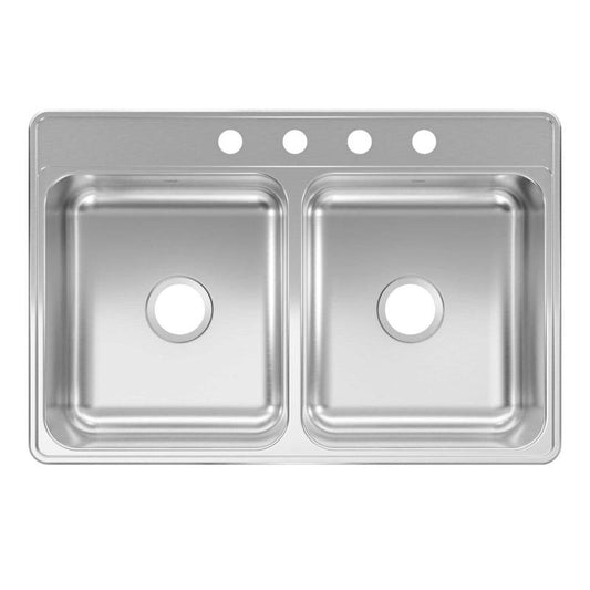 Kindred Creemore Stainless Steel Top Mount 33 in. W X 22 in. L Double Bowl Kitchen Sink