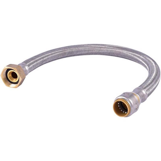 SharkBite 3/4 in. Push X 1 in. D FIP 24 in. Stainless Steel Water Softener Hose