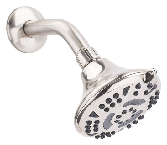 OakBrook Brushed Nickel PVC 5 settings Wallmount Showerhead 1.8 gpm