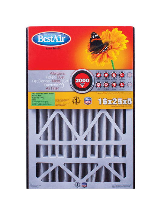 BestAir 16 in. W X 25 in. H X 5 in. D 11 MERV Pleated Air Filter 1 pk