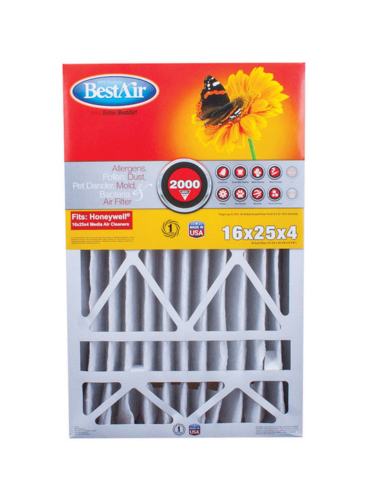 BestAir 25 in. W X 16 in. H X 4 in. D 11 MERV Pleated Air Filter 1 pk