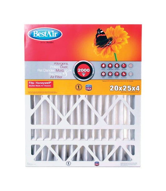 BestAir 20 in. W X 25 in. H X 4 in. D 11 MERV Pleated Air Filter 1 pk