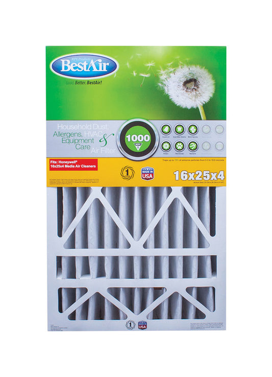 BestAir 25 in. W X 16 in. H X 4 in. D 8 MERV Pleated Air Filter 1 pk