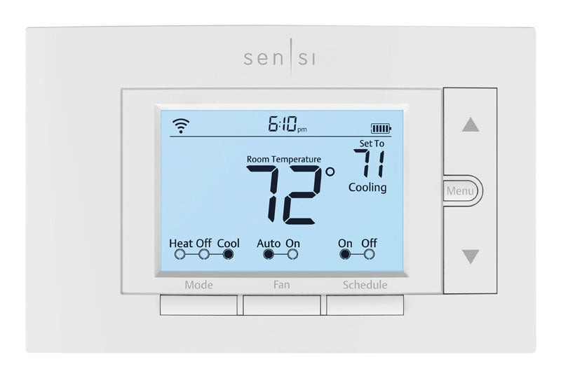 Emerson Sensi Built In WiFi Heating and Cooling Push Buttons Smart-Enabled Thermostat