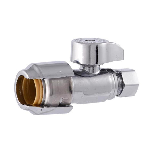 SharkBite 1/2 in. Push X 3/8 in. Compression Brass Straight Stop Valve