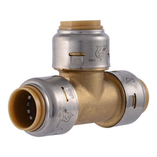 SharkBite Push to Connect 1/2 in. PTC X 1/2 in. D PTC Brass Tee