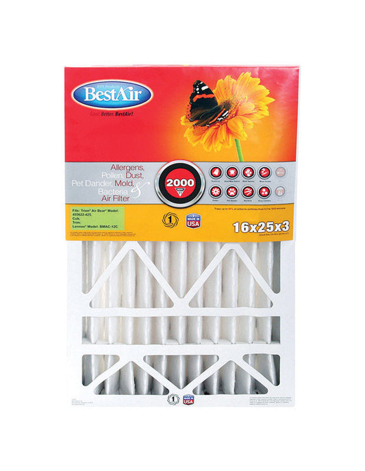 BestAir 16 in. W X 25 in. H X 3 in. D 11 MERV Pleated Air Filter 1 pk