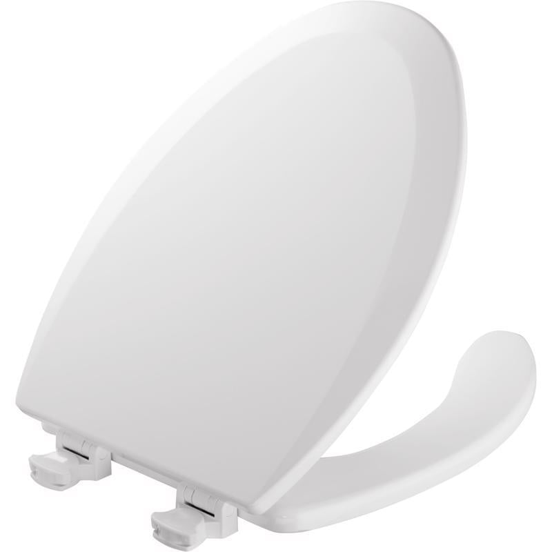 Mayfair by Bemis Elongated White Enameled Wood Toilet Seat