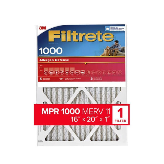 Filtrete Allergen Defense 16 in. W X 20 in. H X 1 in. D 11 MERV Pleated Air Filter 1 pk