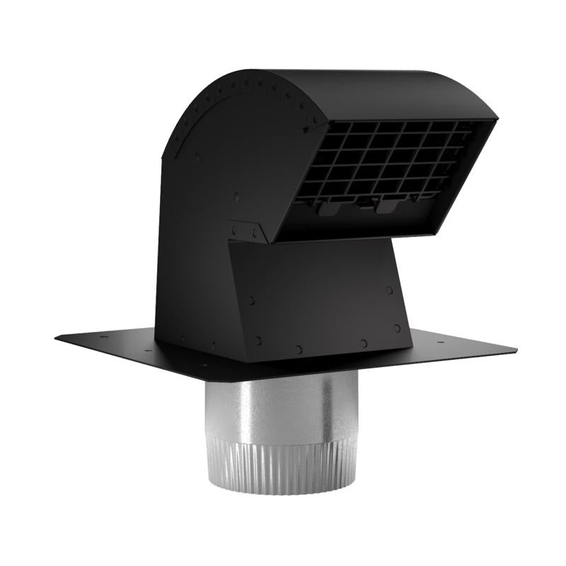 Imperial Premium 9 in. L X 4 in. D Black/Silver Galvanized Steel Roof Cap with Collar