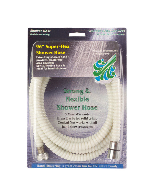 Whedon SuperFlex White PVC 96 in. Shower Hose