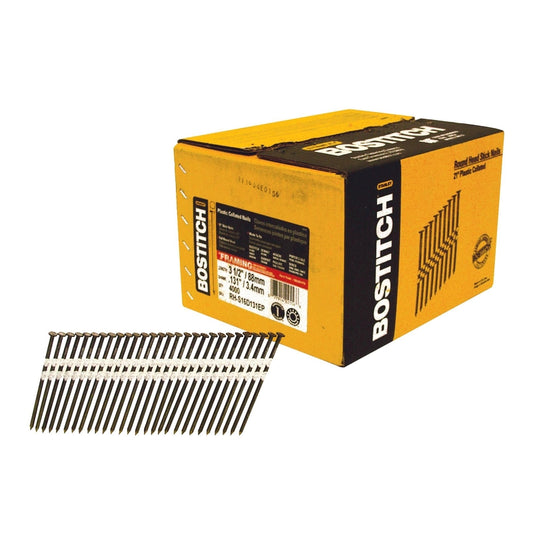 Stanley Bostitch 3-1/2 in. L X 11 Ga. Straight Strip Coated Framing Nails 21 deg 4,000 pk