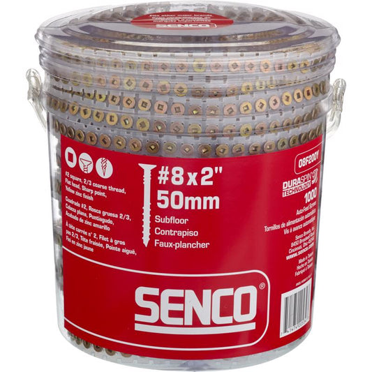 Senco DuraSpin No. 8 X 2 in. L Square Yellow Zinc Coarse Wood Screws 1000 pk