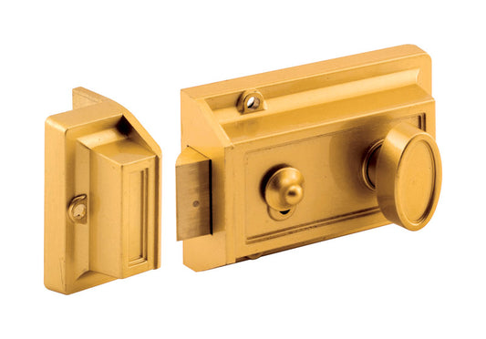 Prime-Line Defender Security Brushed Brass Diecast Night Latch