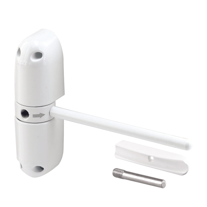 Prime-Line Zinc-Plated White Steel Hydraulic Door Closer