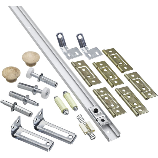 National Hardware White Steel Folding Door Hardware Set 1 pk