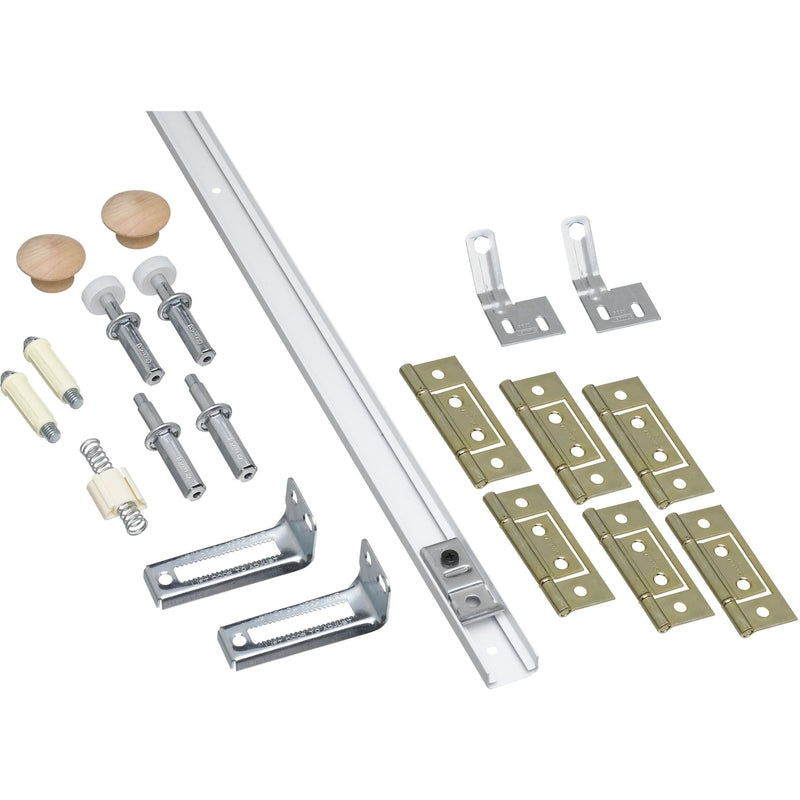 National Hardware White Steel Folding Door Hardware Set 1 pk