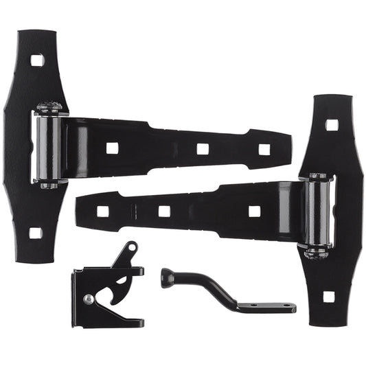 National Hardware 8-13/16 in. L Black Steel Gate Hardware Kit 1 pk