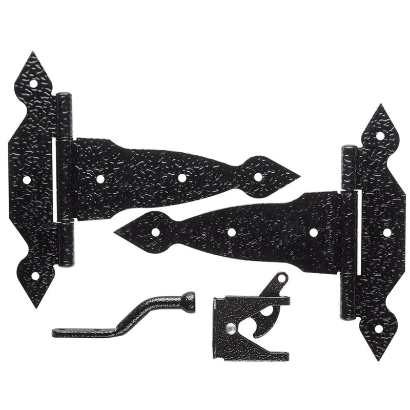 National Hardware 8 in. L Black Steel Gate Hardware Kit 1 pk