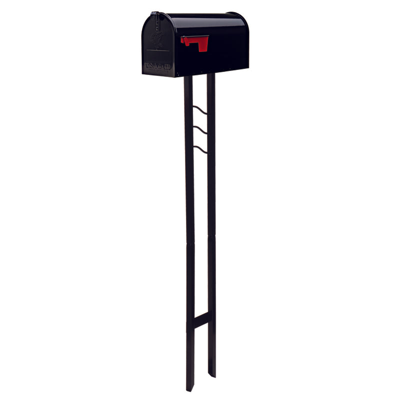 Gibraltar Mailboxes Mailbox-To-Go Classic Galvanized Steel Post Mount Black Mailbox