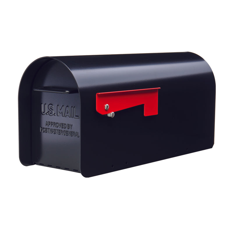 Gibraltar Mailboxes Ironside Contemporary Galvanized Steel Post Mount Black Mailbox