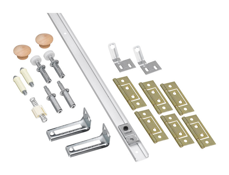 National Hardware White Steel Folding Door Hardware Set 1 pk