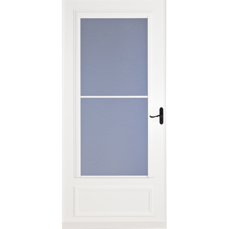 Larson 81 in. H X 36 in. W Vinyl/Wood White Mid-View Reversible Self-Storing Storm Door