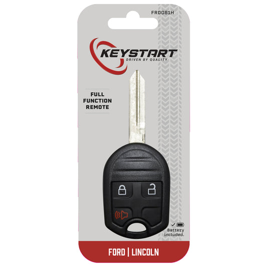 KeyStart Self Programmable Remote Automotive FOB Key Blank FRD081 Double For Ford