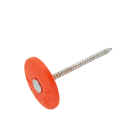 Grip-Rite 1-1/4 in. Cap Electro-Galvanized Plastic/Steel Nail Full Round Head 9 lb