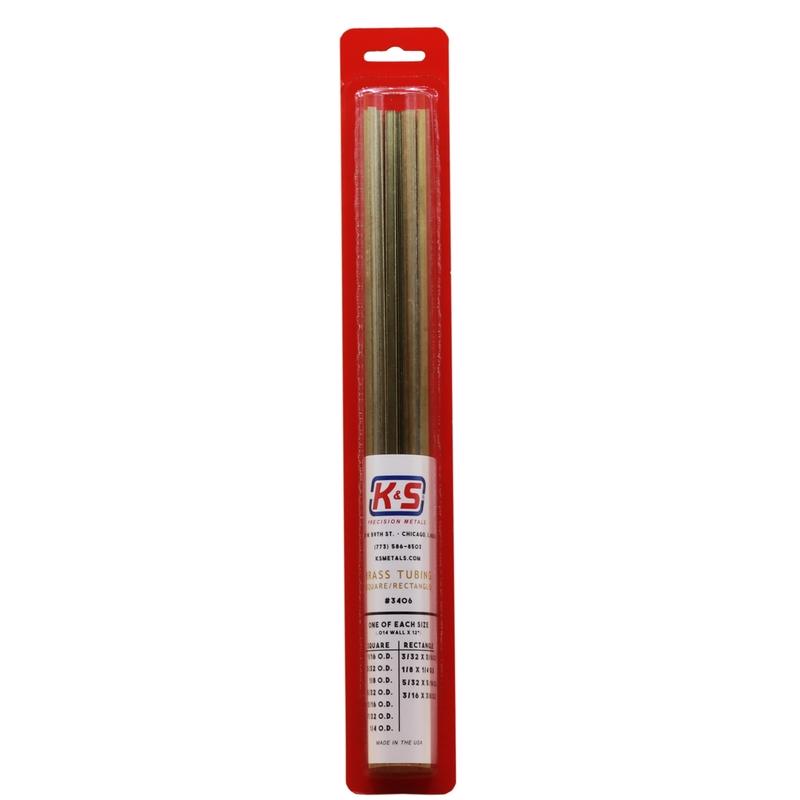 K&S 12 in. L Square/Rectangular Brass Tube 11 pk