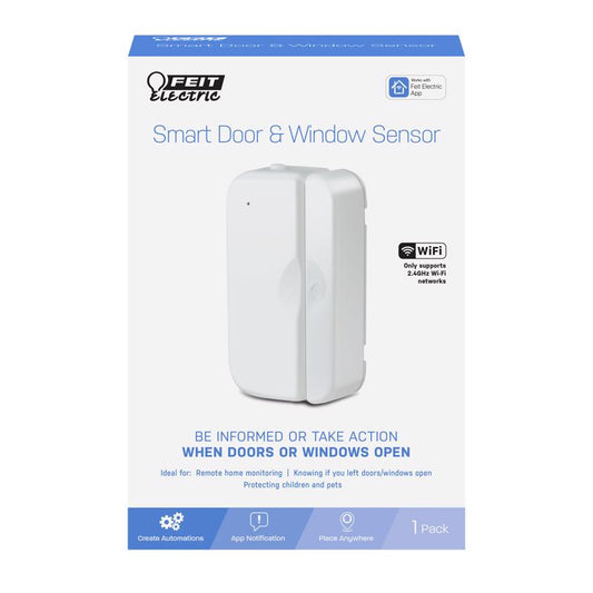 Feit Smart Home Battery Powered Indoor White Smart-Enabled Door and Window Sensor