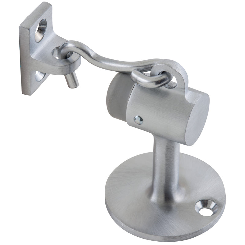 Brinks Brass Satin Chrome Silver Door Stop Mounts to floor 2-1/2 in.