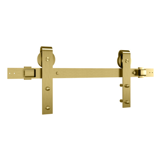 National Hardware Designer Brushed Gold Steel Barn Door Hanger Kit 1 pc