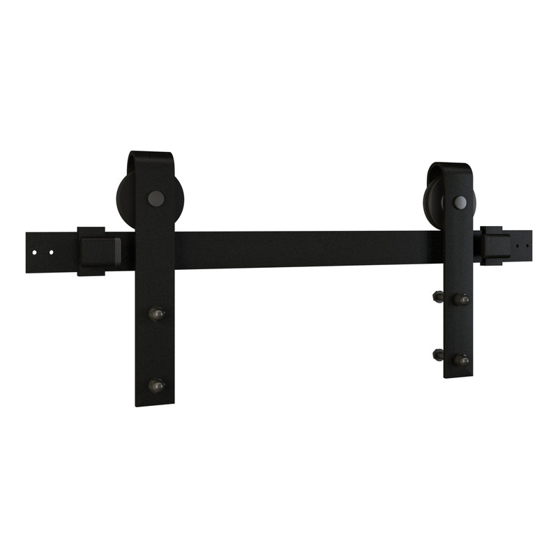 National Hardware Designer Matte Black Steel Barn Door Hanger Kit 1 pc