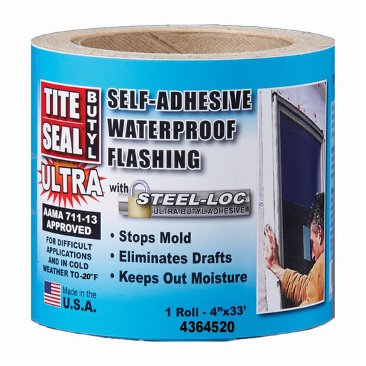 Cofair Products Tite Seal 4 in. W X 33 ft. L Polyethylene Flashing Butyl White