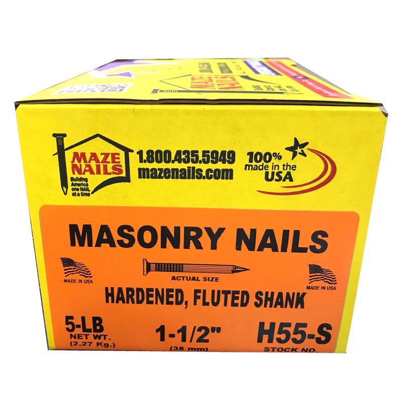 Maze Nails 1.5 in. Masonry Heat Treated Carbon Steel Nail Flat Head 5 lb