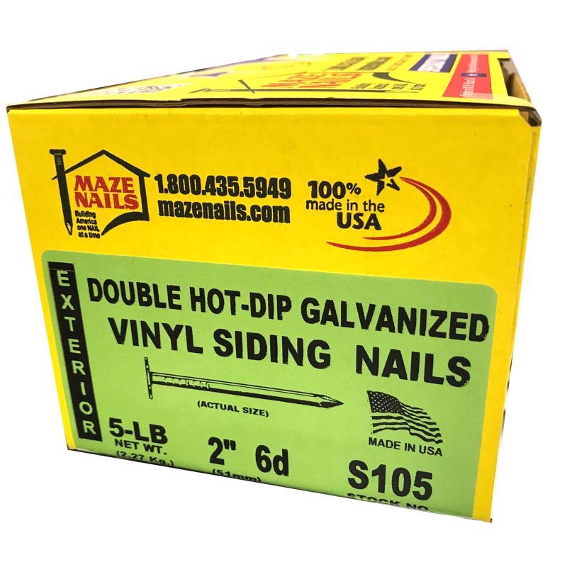 Maze Nails 2 in. Siding Hot-Dipped Galvanized Steel Nail Large Head 5 lb