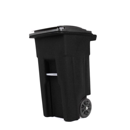 Toter 32 gal Black Polyethylene Wheeled Garbage Can Lid Included