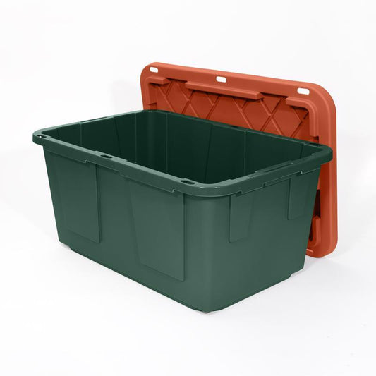 Greenmade Pro. Grade 27 gal Green/Red Snap Lock Storage Box 14.7 in. H X 20.4 in. W X 30.4 in. D Sta