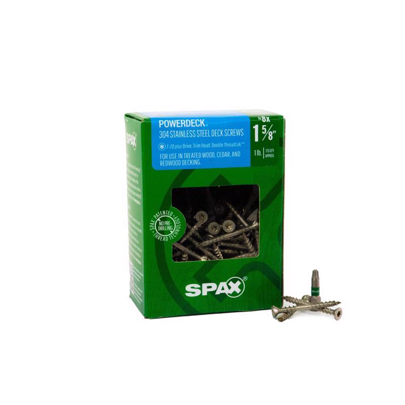 SPAX PowerDeck No. 8 cu in X 1-5/8 in. L Silver Star Trim Head Deck Screws 1 lb 170 pc