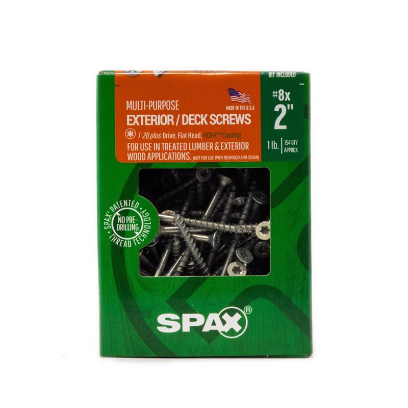 SPAX No. 8 in. X 2 in. L Gray Star Flat Head Deck Screws 1 lb 154 pc