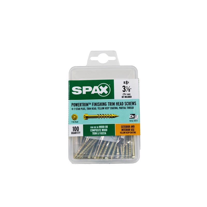 SPAX PowerTrim No. 8 in. X 3-1/8 in. L Star Round Head Serrated Trim Screws