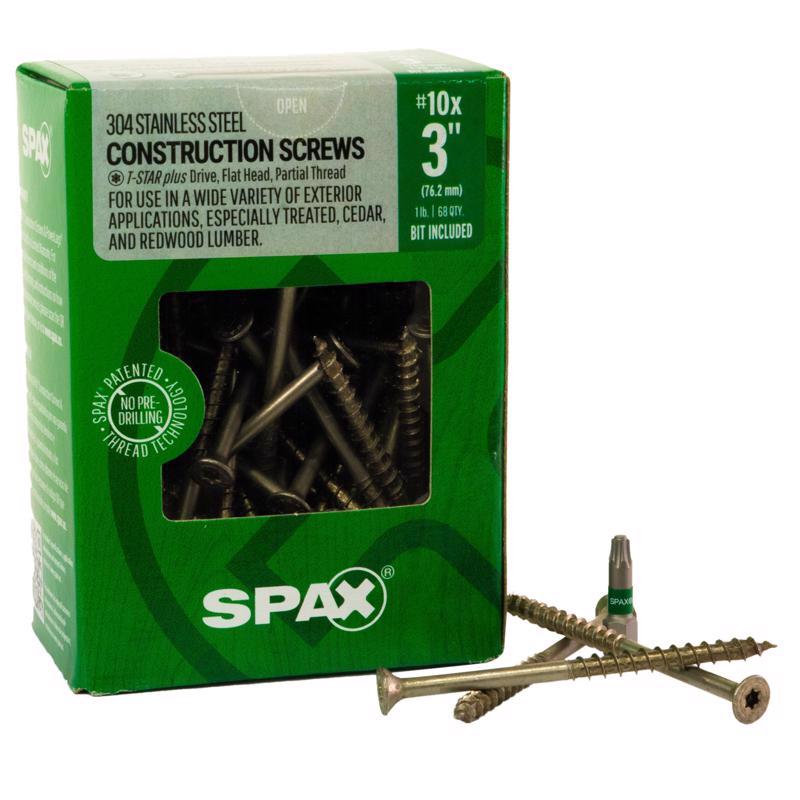 SPAX Multi-Material No. 10 Label X 3 in. L Star Flat Head Serrated Construction Screws